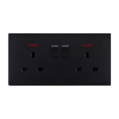 Double 13A socket, black