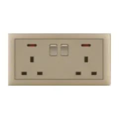 Double 13A socket, matte gold