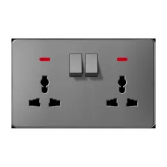Double 13A socket, grey