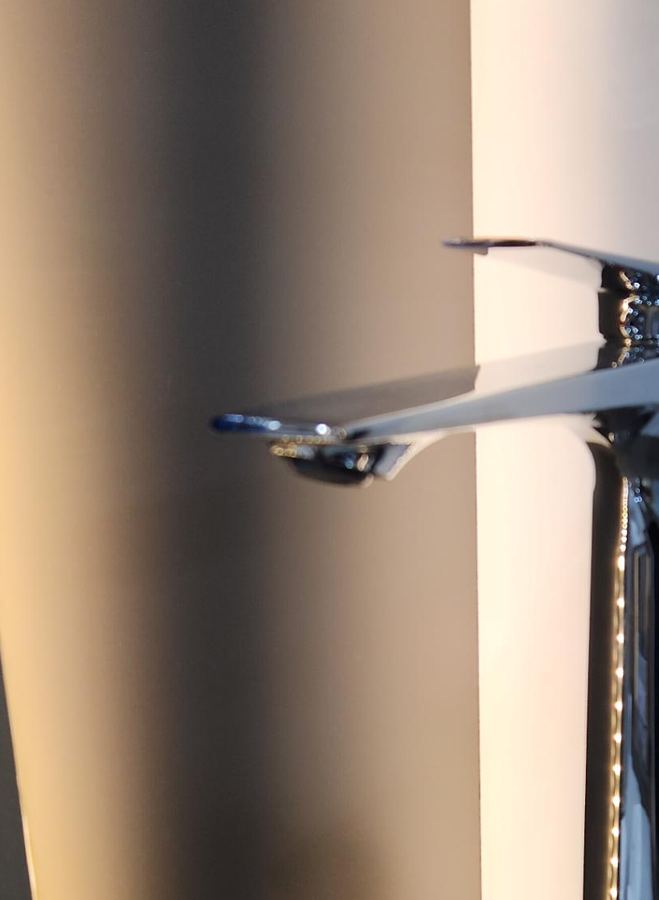Tall chrome basin mixer
