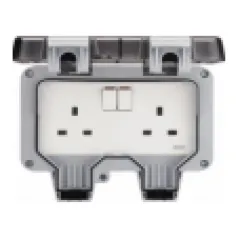 Weatherproof double socket IP66