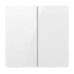 2-gang light switch, white glass