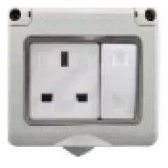 Weatherproof switched socket