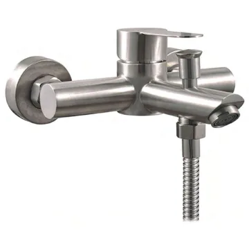 Stainless steel bath mixer
